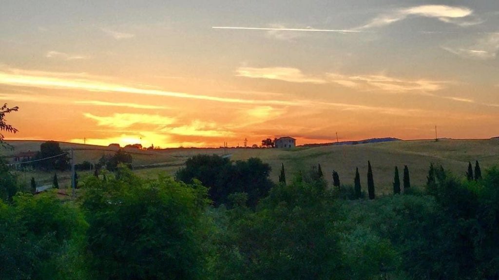 Il tramonto visto dalla terrazza